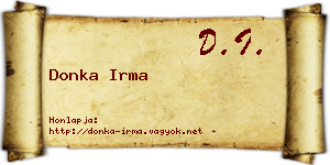 Donka Irma névjegykártya